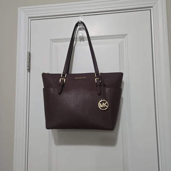 Michael Kors Dark Maroon Tote Bag - Picture 1 of 6